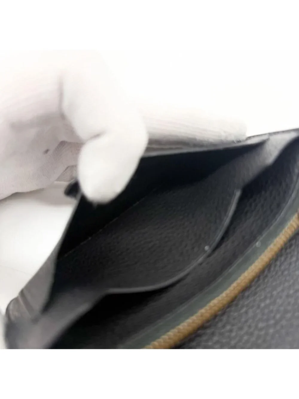 Hermes Jura Togo Bearn Black Leather Compact Bifold Wallet